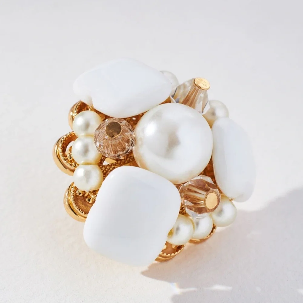 Anthropologie Mixed Crystal and Pearl Earrings - Picture 3 of 7